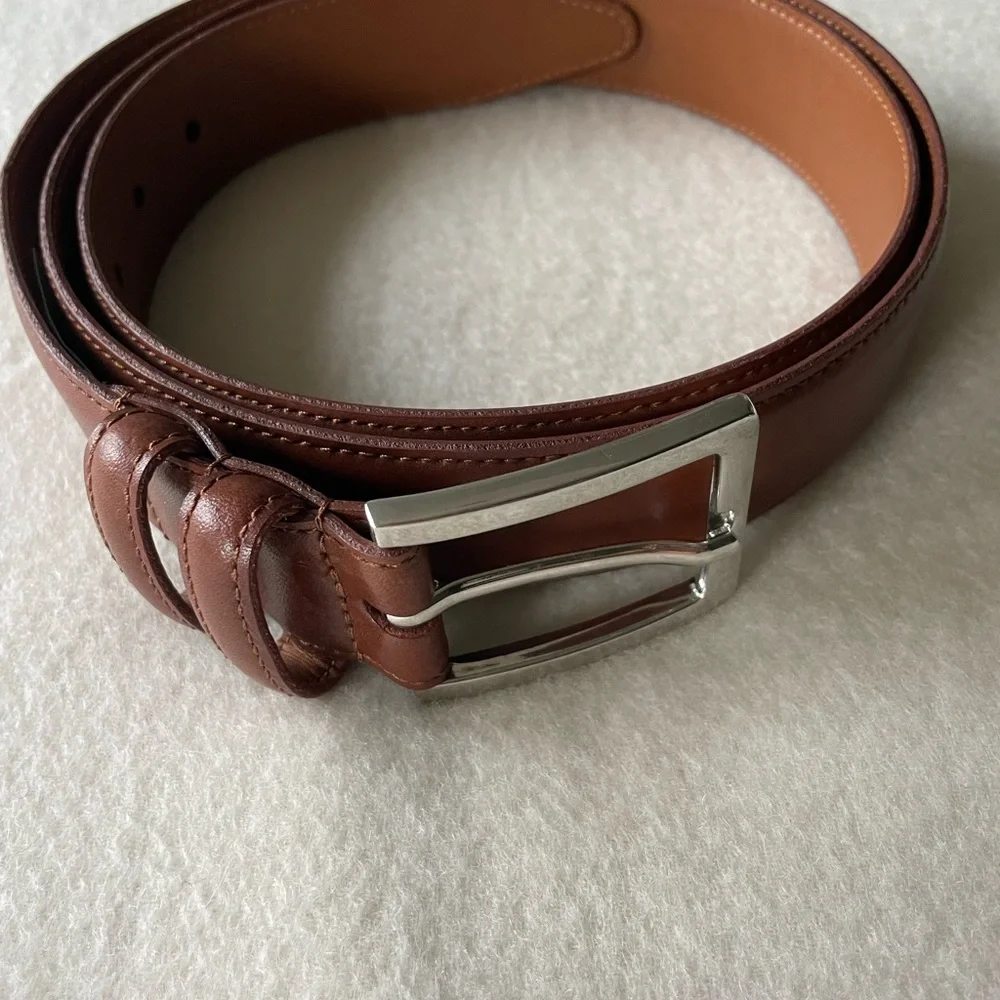 NORDSTROM WALNUT CALF LEATHER BELT 44